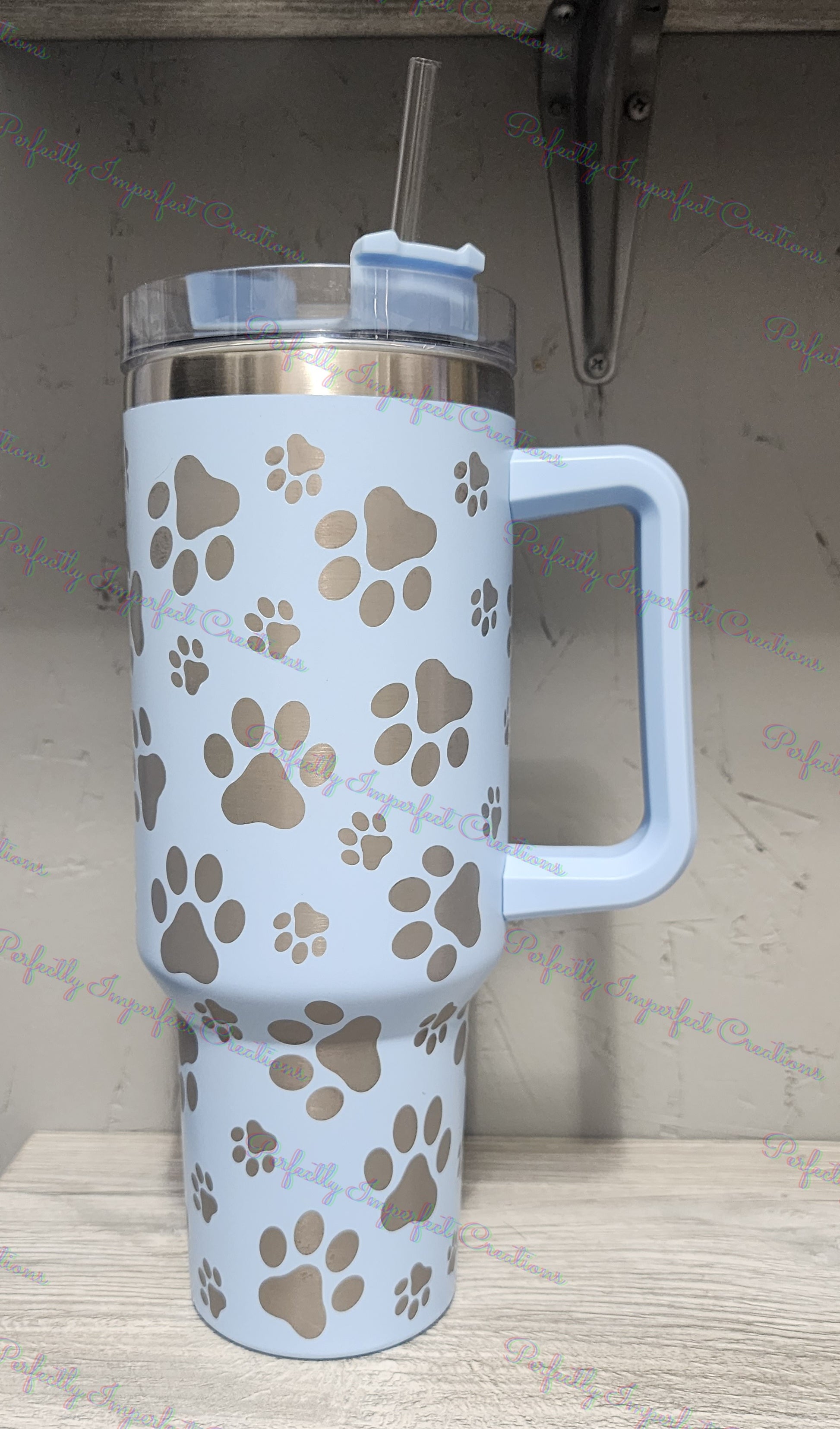 Paws and Reflect - Yoga with Dogs - 40oz Tumbler with Handle