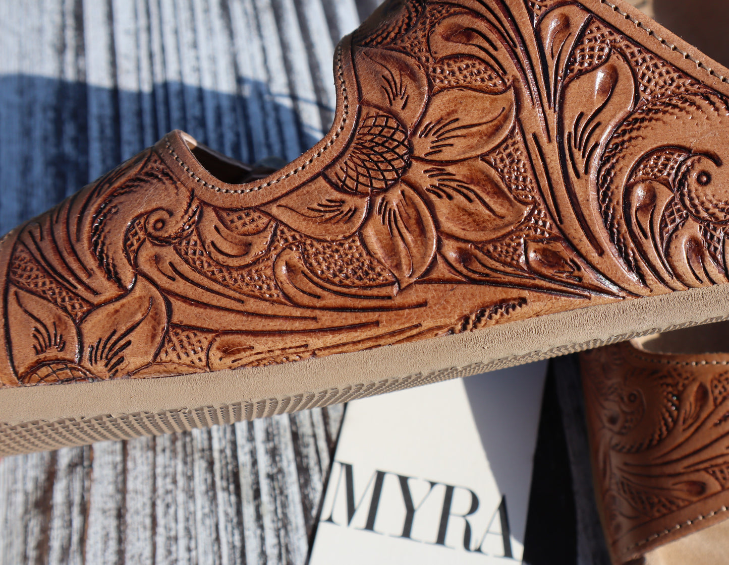 Myra Hand- Tooled Leather Sandal