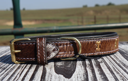 Brown Hair-on Hide Dog Collar